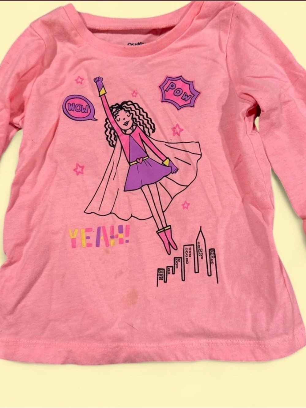 OshKosh B'gosh Pink Superhero girl Long Sleeve Tee girl power shirt